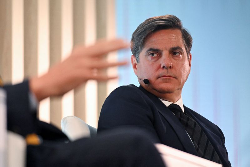 © Reuters. FILE PHOTO: CEO of Venture Global LNG Michael Sabel speaks on a panel during CERAWeek by S&P Global in Houston, Texas, U.S. March 19, 2024. REUTERS/Callaghan O'Hare/File Photo